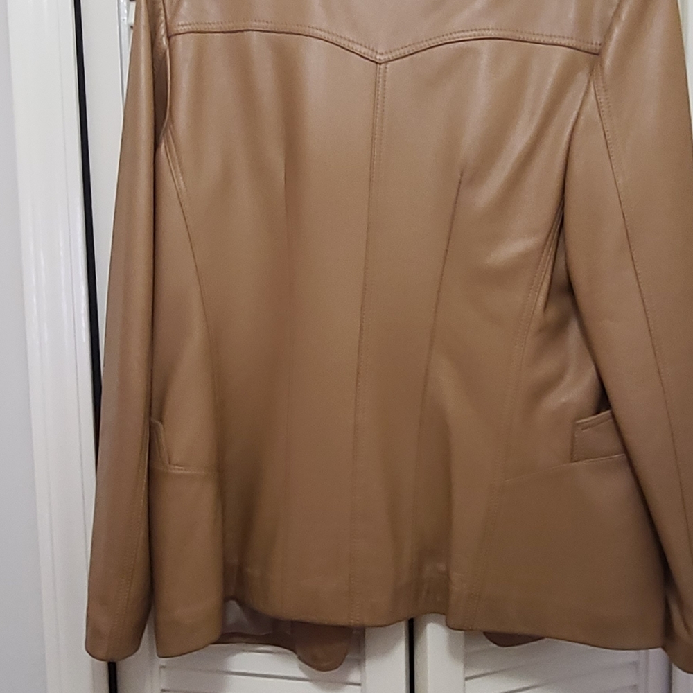 Camel leather jacket - Picture 4 of 8